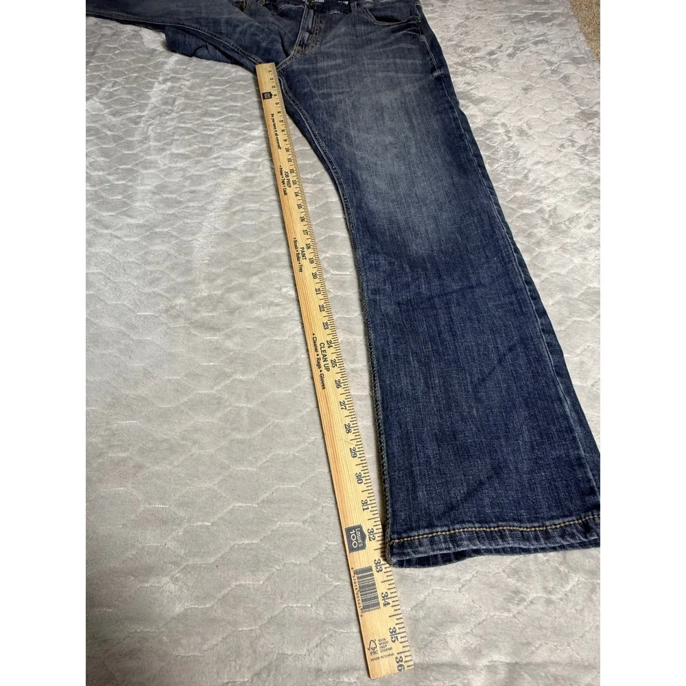 Wrangler Retro Slim Boot Cut Jeans Mens 36x34 Blue Denim Western Pants 36x33
